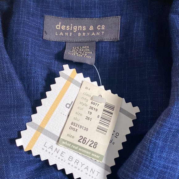 Designs & Co. Lane Bryant New with Tags Dark Blue, Linen/Rayon Jacket Size 26/28 - Picture 3 of 7